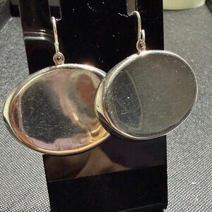 Elegant Robert Lee Morris Sterling Silver Oval Dangle Earrings (2)